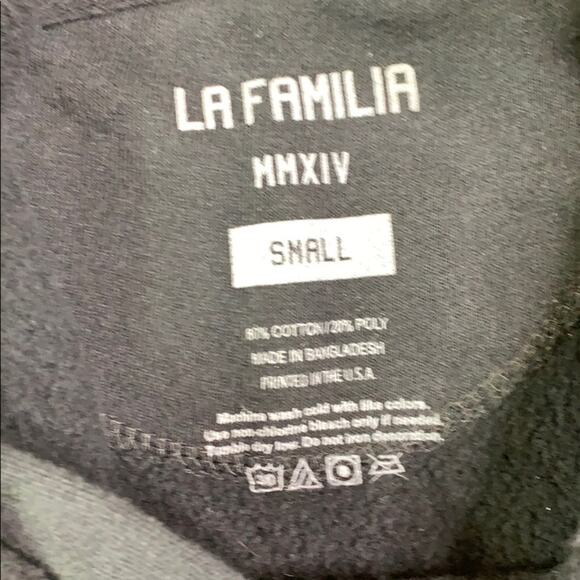 LA FAMILIA Women's Black Floral Graphic Hoodie Sweatshirt - Picture 4 of 8